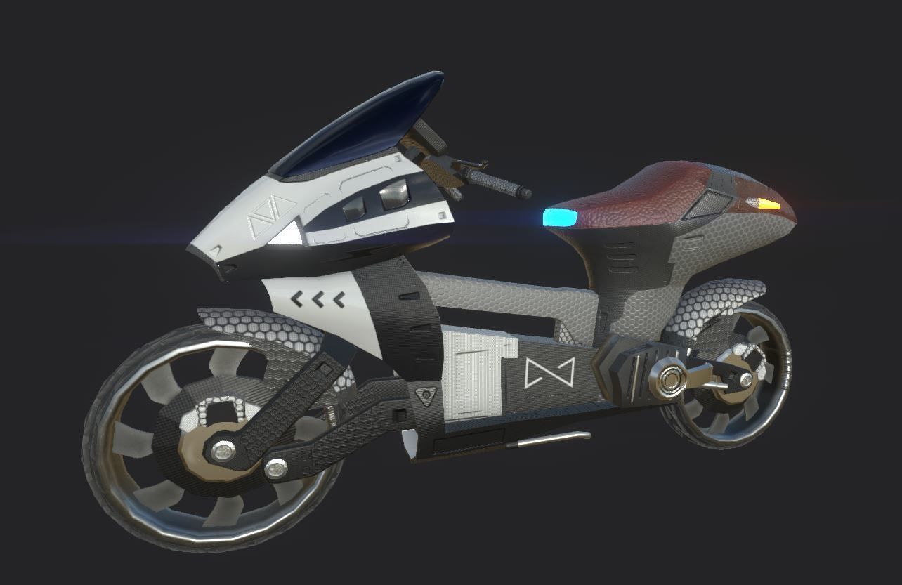 SCI-Fi Speed-Bike Low-poly 3D model_2