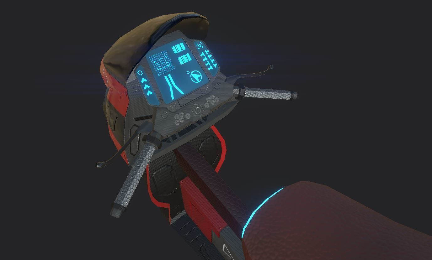 SCI-Fi Speed-Bike Low-poly 3D model_6