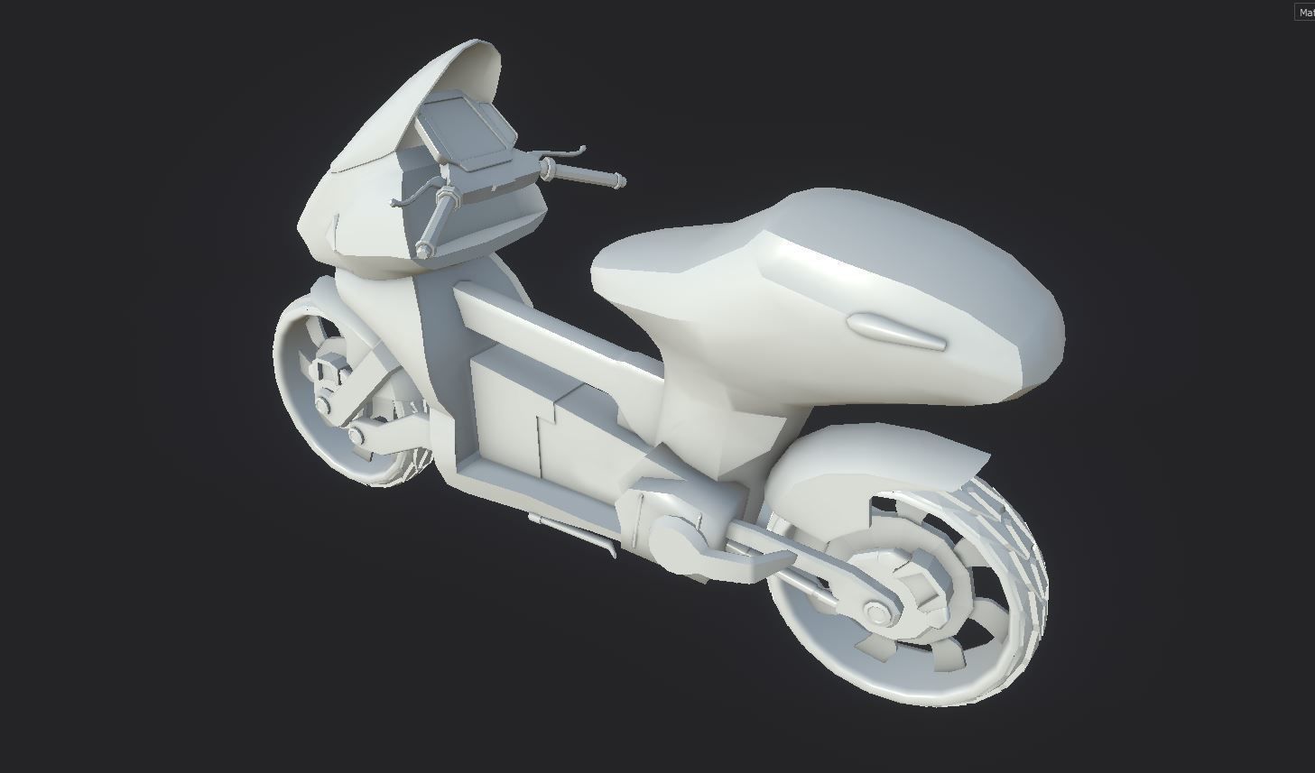 SCI-Fi Speed-Bike Low-poly 3D model_7