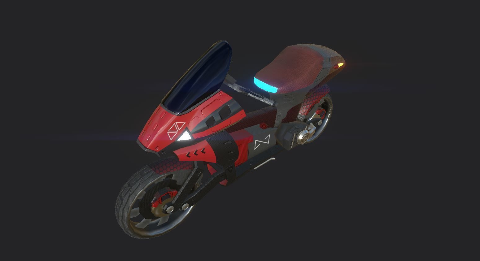 SCI-Fi Speed-Bike Low-poly 3D model_1