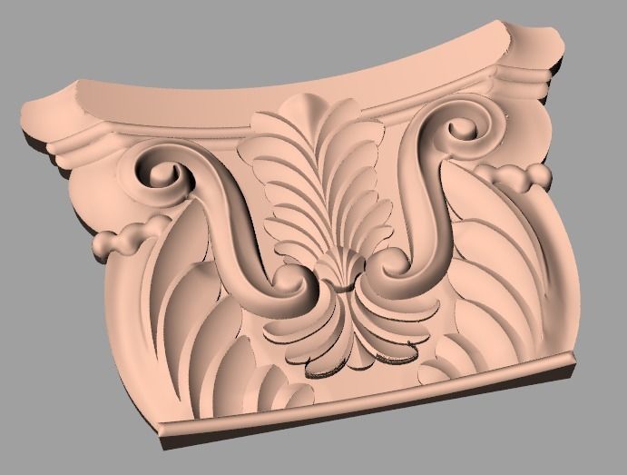 Door Post flower 3D STL Model for CNC Router Carving E969 3D model_1