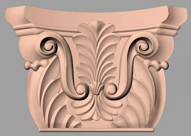Door Post flower 3D STL Model for CNC Router Carving E969 3D model_0