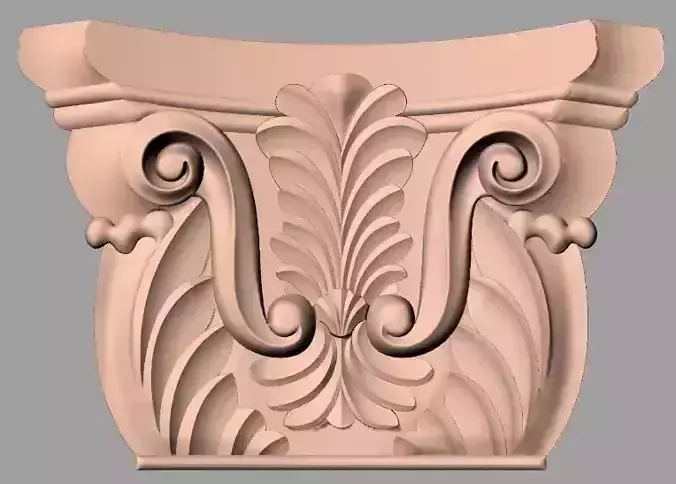 Door Post flower 3D STL Model for CNC Router Carving E969 3D model