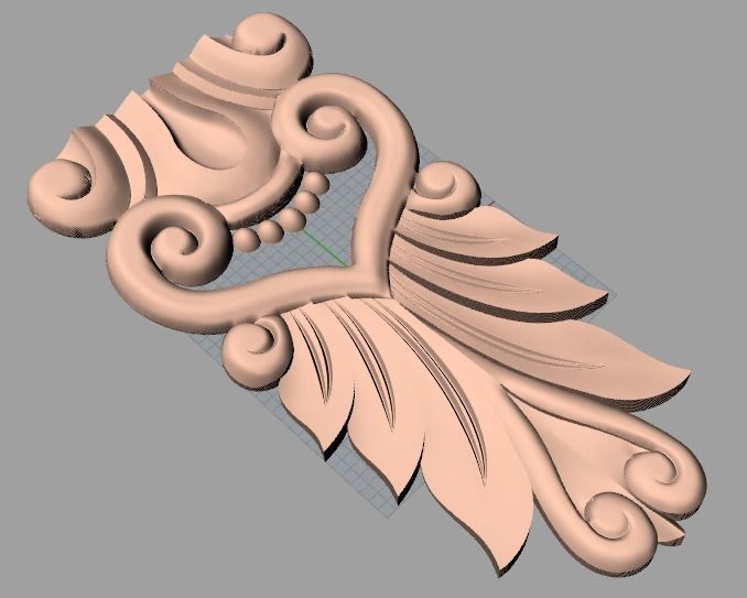 Door Post flower 3D STL Model for CNC Router Carving E968 3D model_1