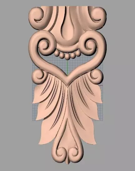 Door Post flower 3D STL Model for CNC Router Carving E968 3D model_0