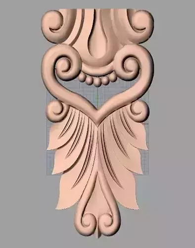 Door Post flower 3D STL Model for CNC Router Carving E968