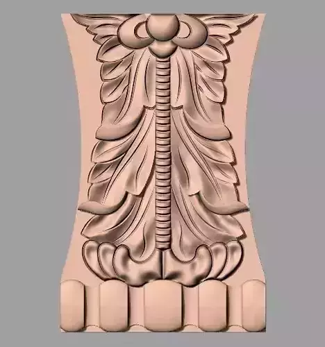 Door Post flower 3D STL Model for CNC Router Carving E967