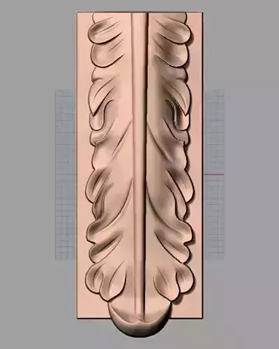 Door Post flower 3D STL Model for CNC Router Carving E966