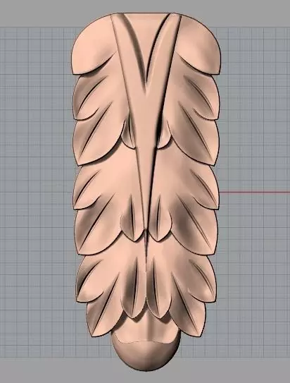 Door Post flower 3D STL Model for CNC Router Carving E963 3D model