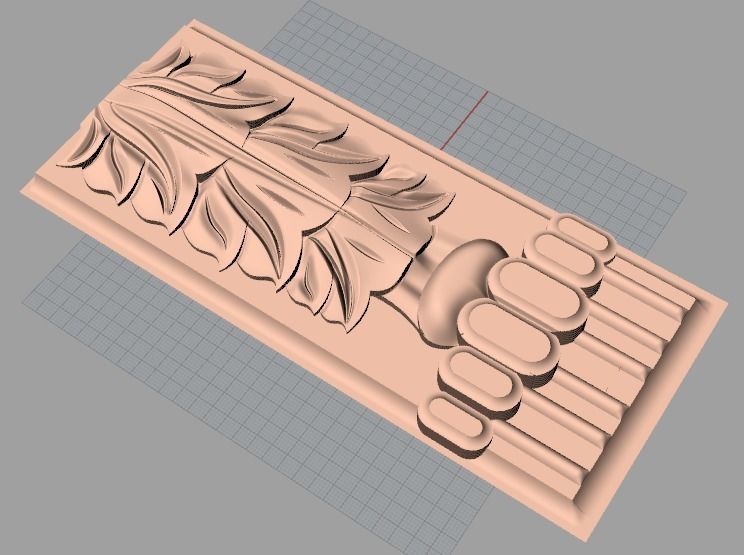 Door Post flower 3D STL Model for CNC Router Carving E962 3D model_1