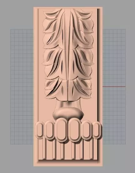 Door Post flower 3D STL Model for CNC Router Carving E962 3D model_0