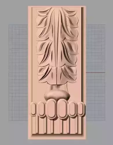 Door Post flower 3D STL Model for CNC Router Carving E962