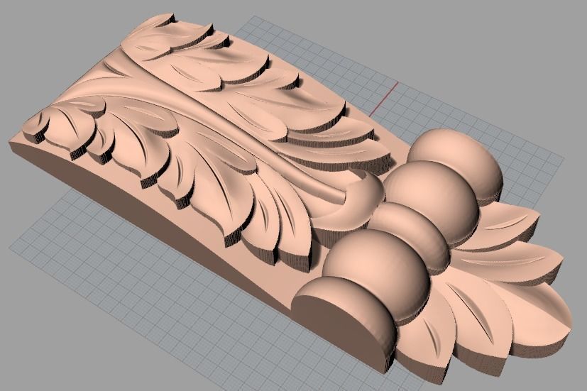 Door Post flower 3D STL Model for CNC Router Carving E960 3D model_1