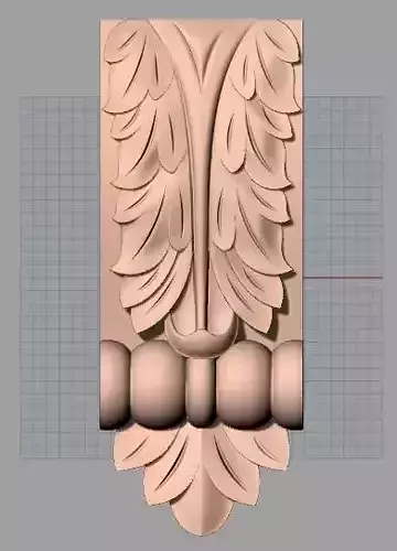 Door Post flower 3D STL Model for CNC Router Carving E960