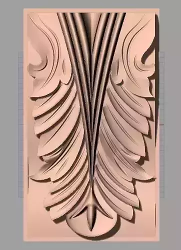 Door Post flower 3D STL Model for CNC Router Carving E959