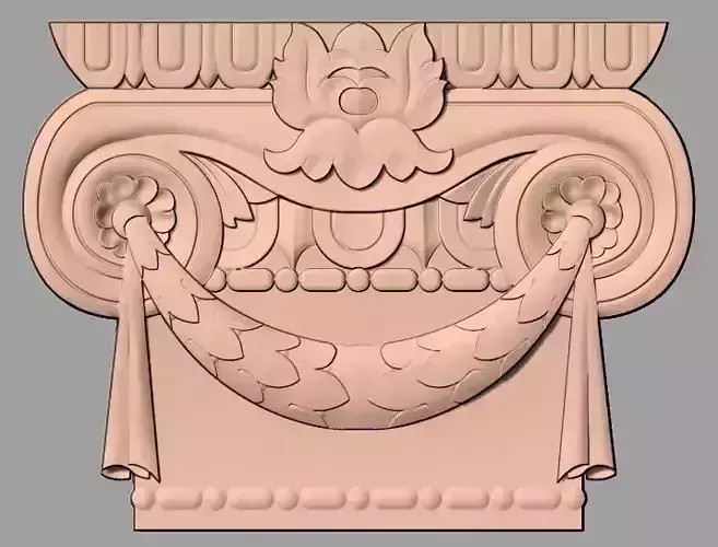 Door Post flower 3D STL Model for CNC Router Carving E957