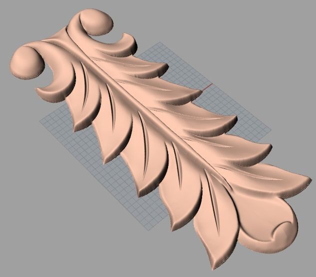 Door Post flower 3D STL Model for CNC Router Carving E953 3D model_1