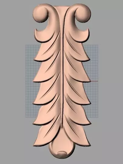 Door Post flower 3D STL Model for CNC Router Carving E953 3D model_0