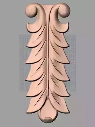 Door Post flower 3D STL Model for CNC Router Carving E953