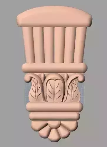 Door Post flower 3D STL Model for CNC Router Carving E952 3D model