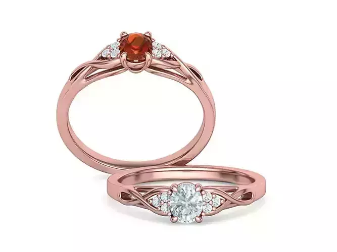 Delicate Engagement ring  oval stone 5mmx4mm  N0259 3D print model