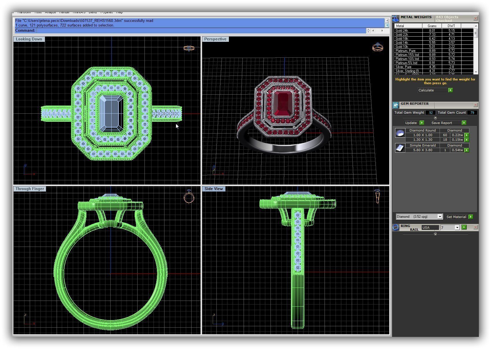 BULK-3DM-WithOut Gems-RING 51 Files 3D print model_4