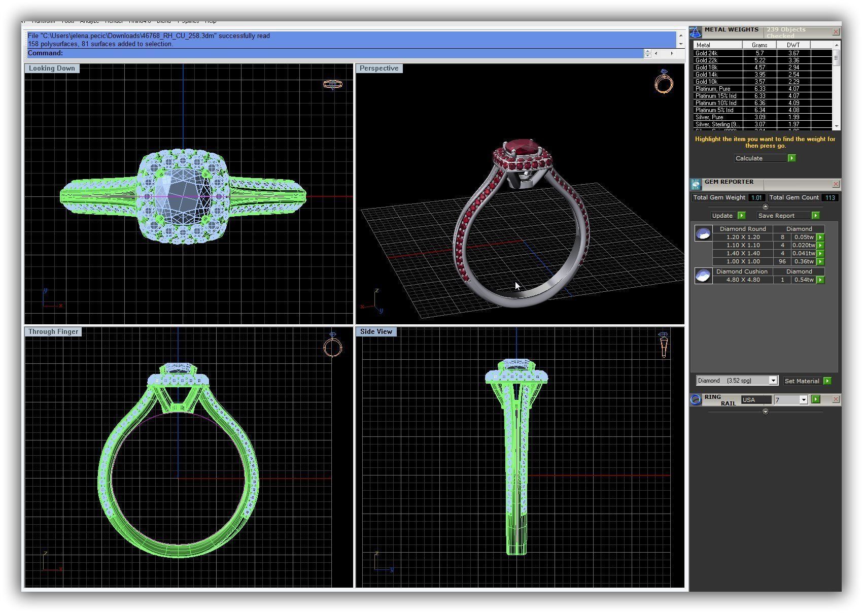 BULK-3DM-WithOut Gems-RING 51 Files 3D print model_2