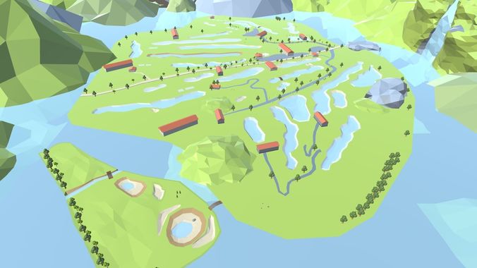 Golf Game Low Poly Low-poly 3D model