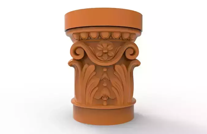 Carved CNC 3D print model column