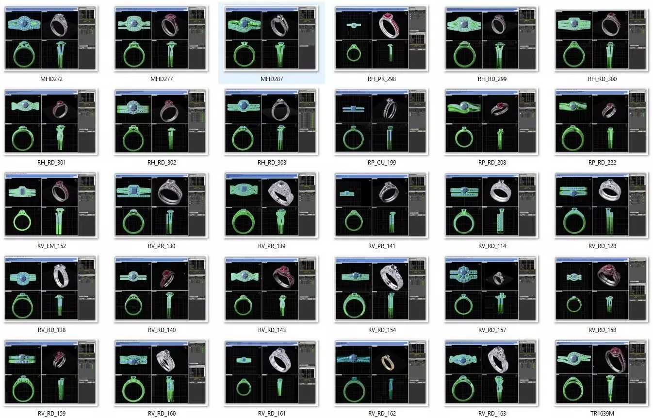 BULK-3DM-WithOut Gems-RING 30 Files 3D print model_0