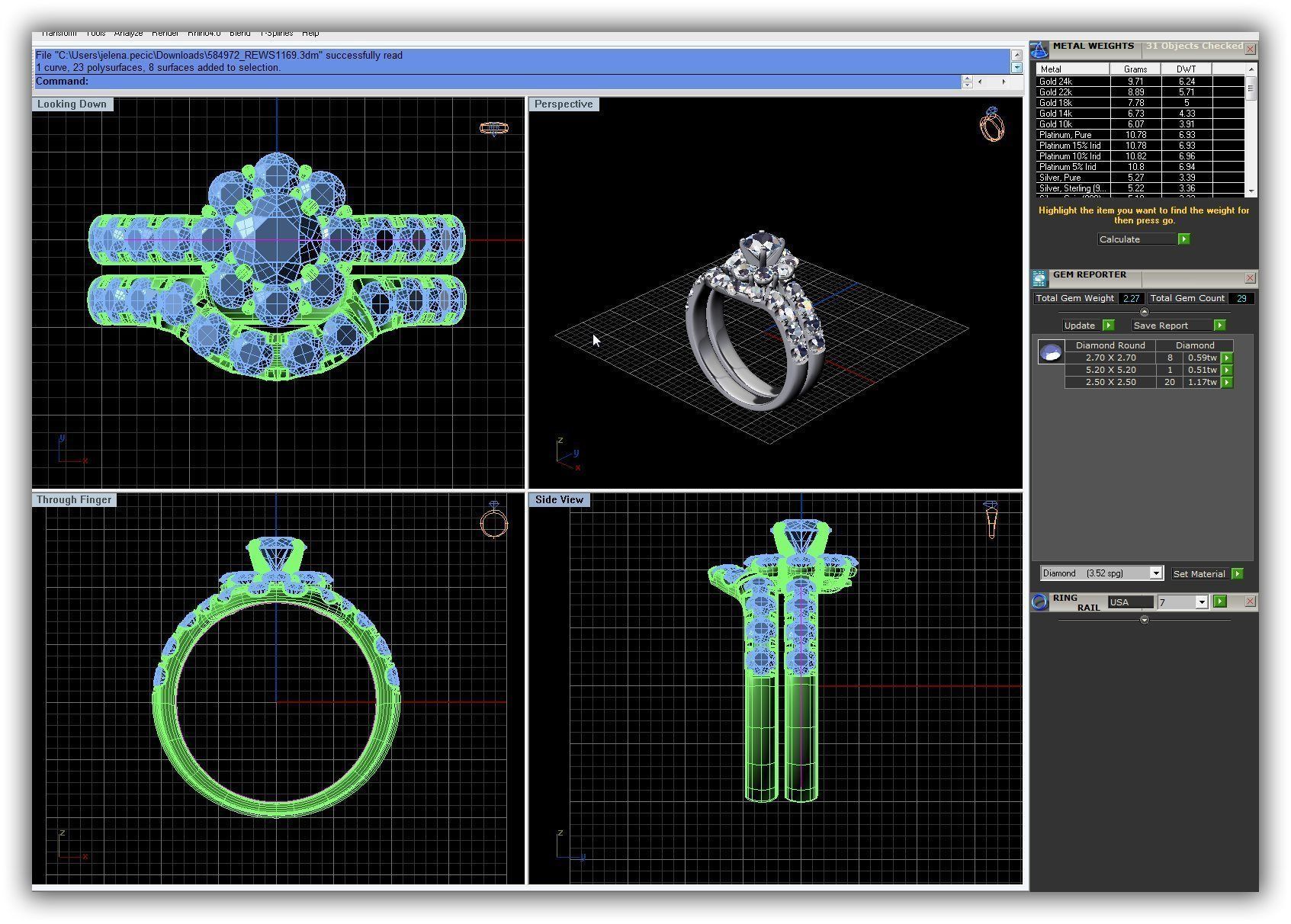 BULK-3DM-WithOut Gems-RING 30 Files 3D print model_27