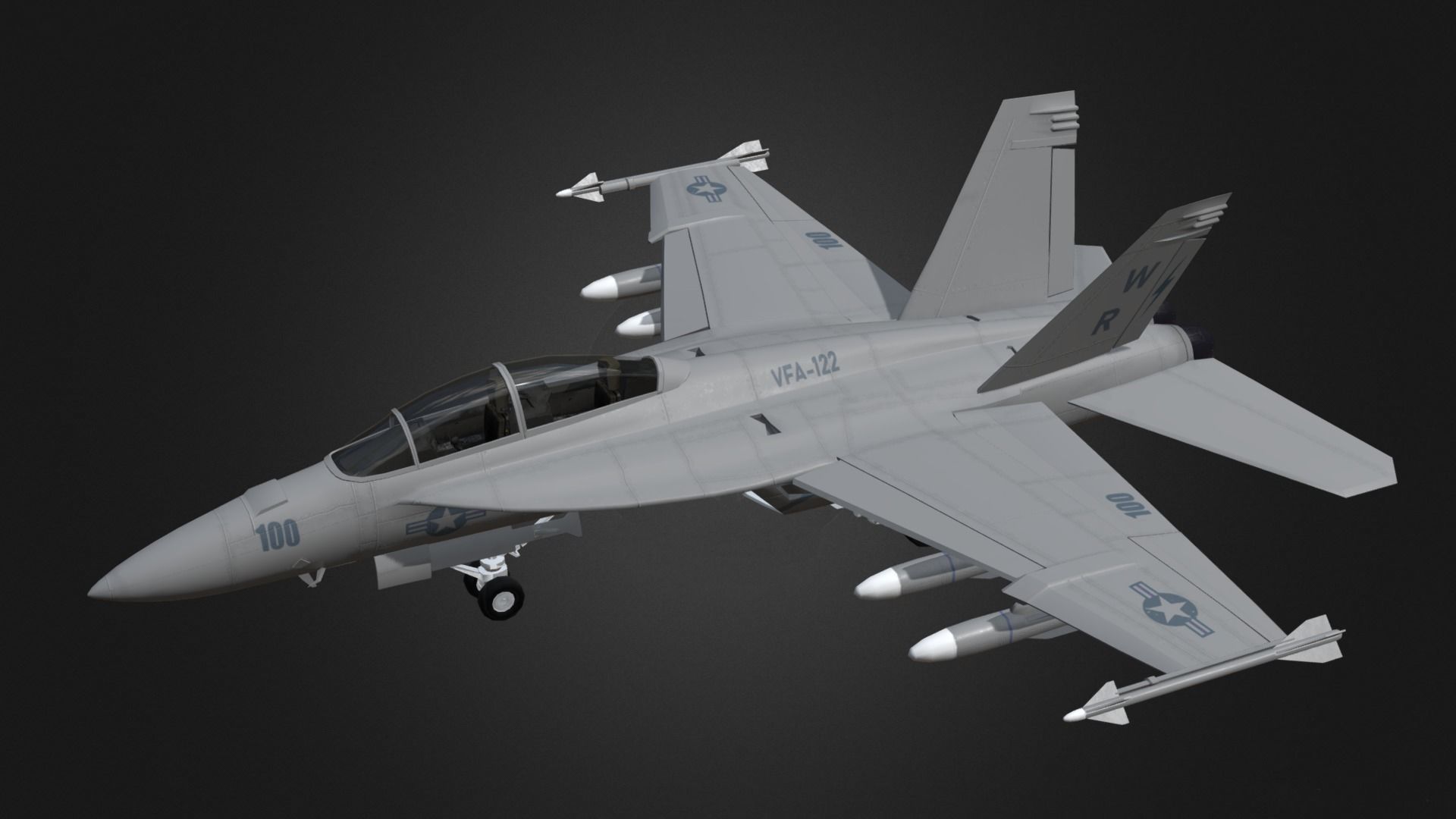 F18 Super Hornet Low-poly 3D model_1