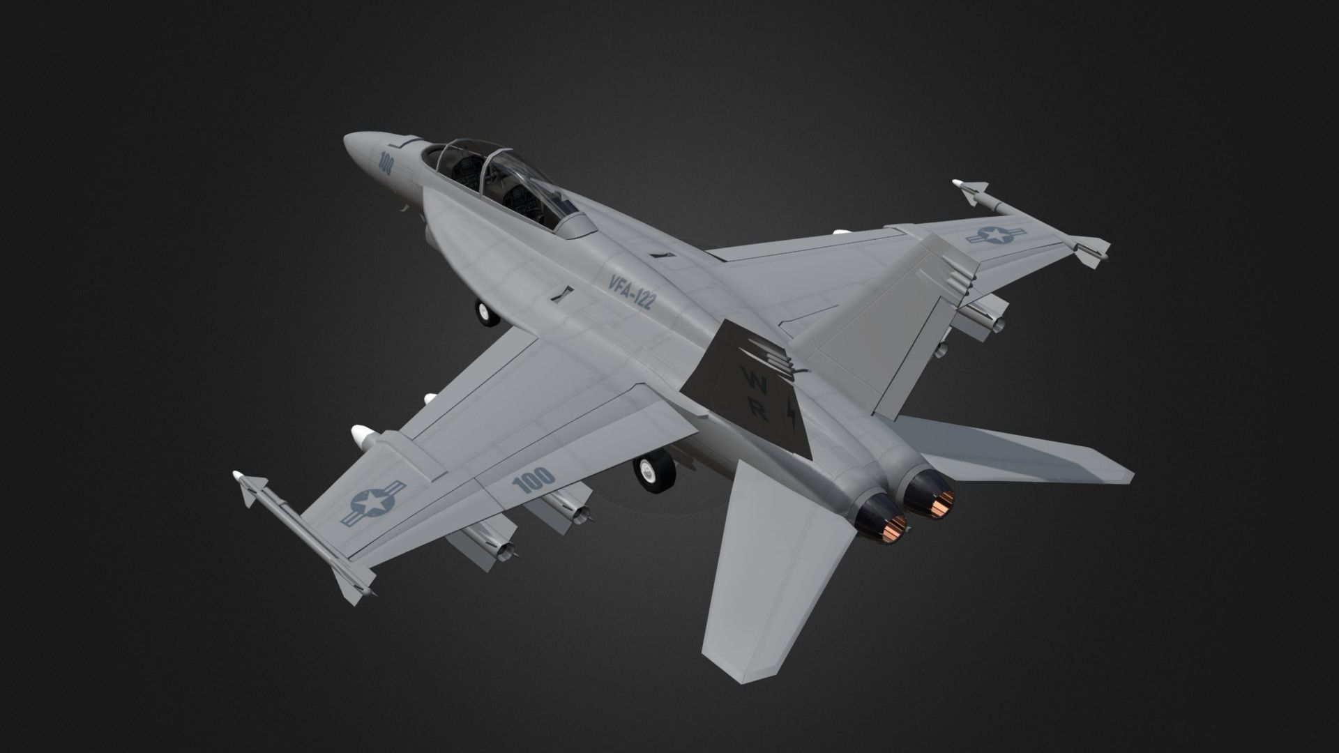 F18 Super Hornet Low-poly 3D model_3