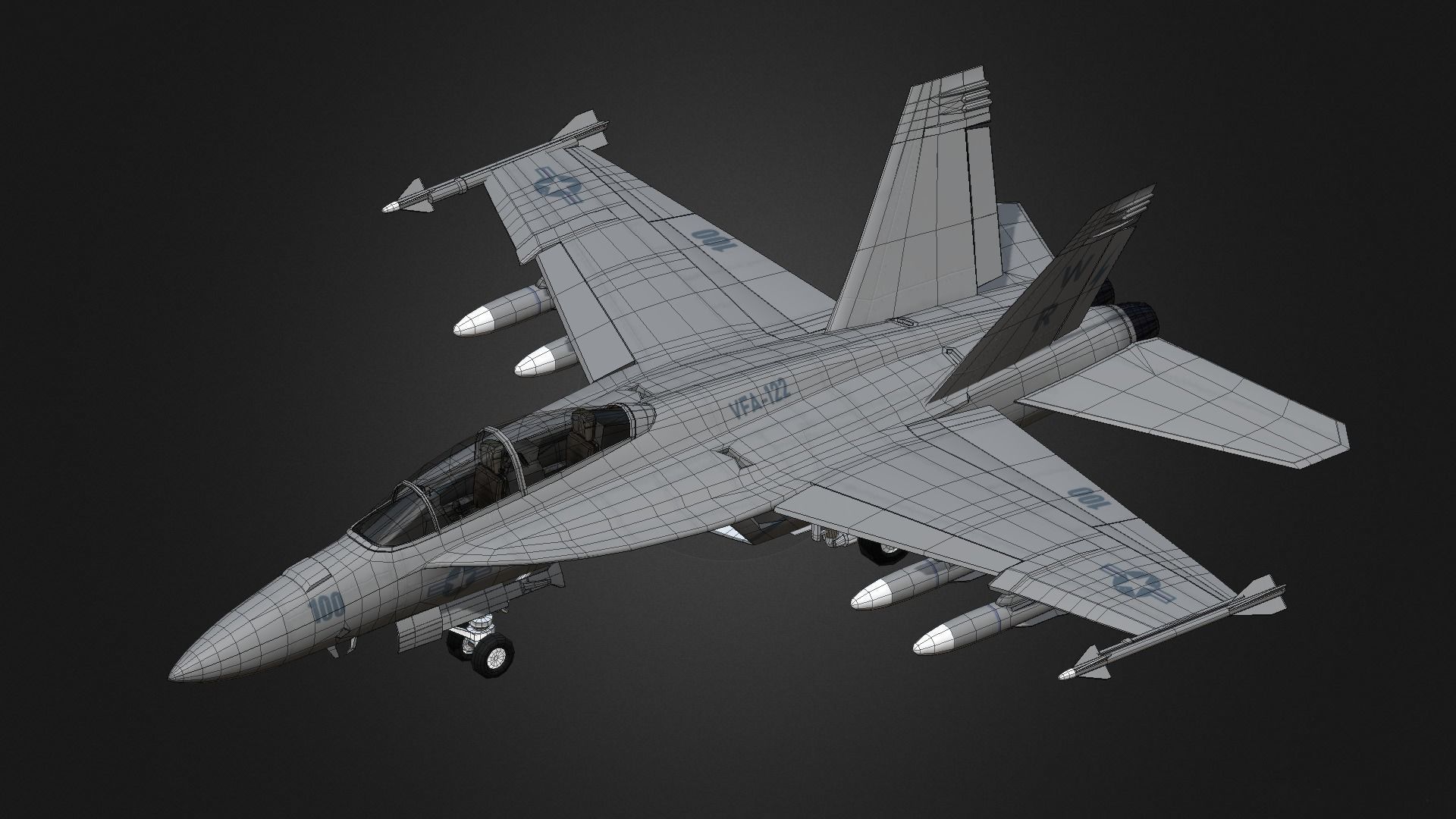 F18 Super Hornet Low-poly 3D model_4