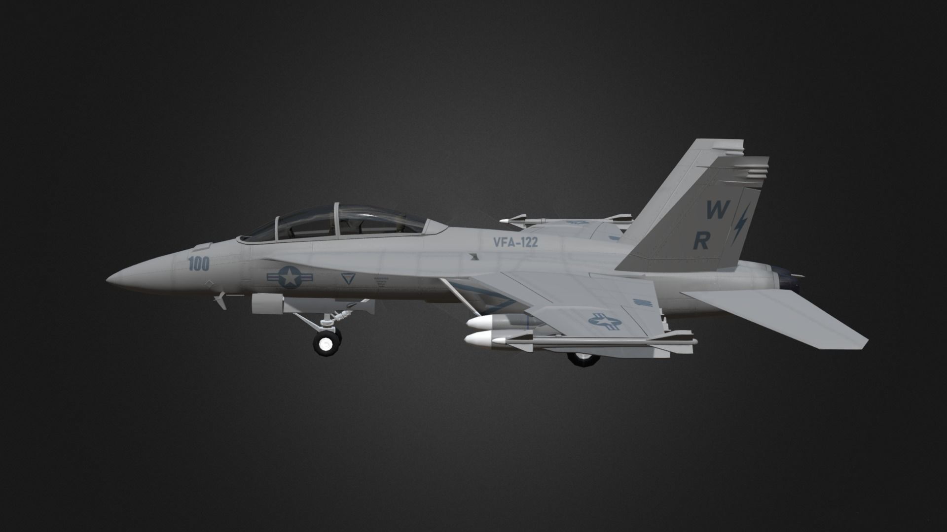 F18 Super Hornet Low-poly 3D model_2