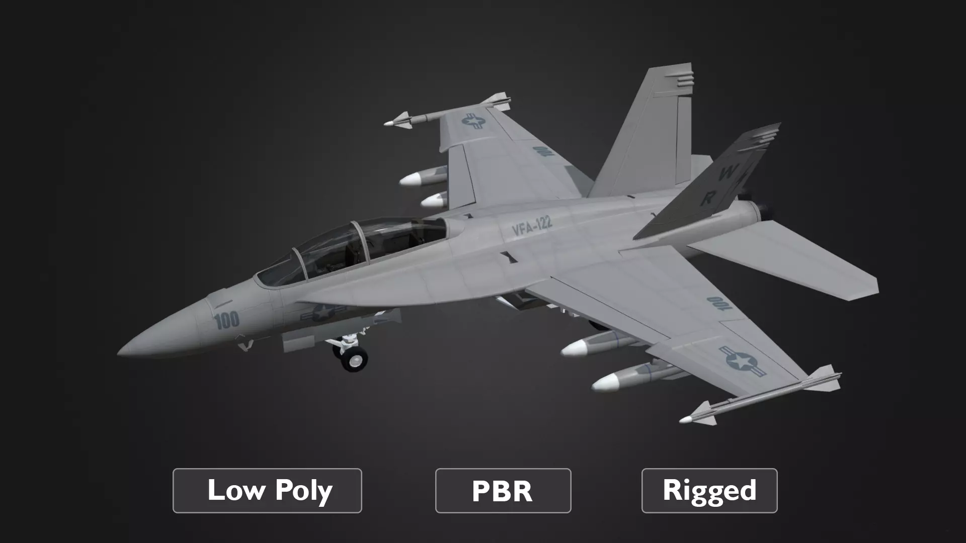 F18 Super Hornet Low-poly 3D model_0