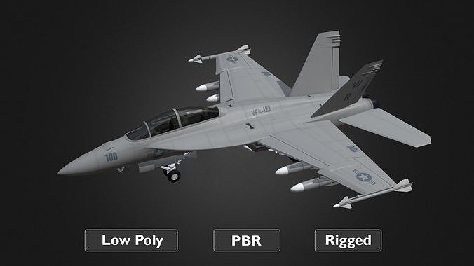 F18 Super Hornet Low-poly 3D model