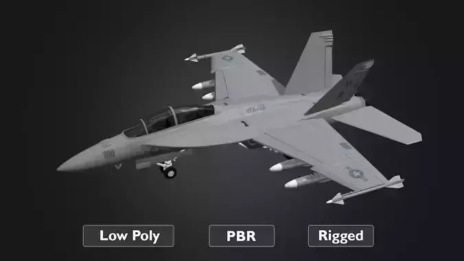 F18 Super Hornet Low-poly 3D model