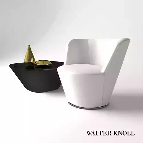 Armchair and table AMEO from Walter Knoll - Design by EOOS 3D model
