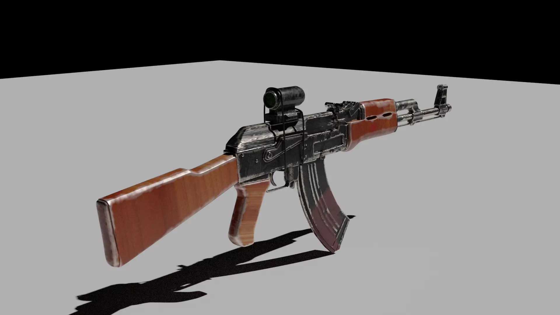 old AK47 WITH SCOPE Free 3D model
