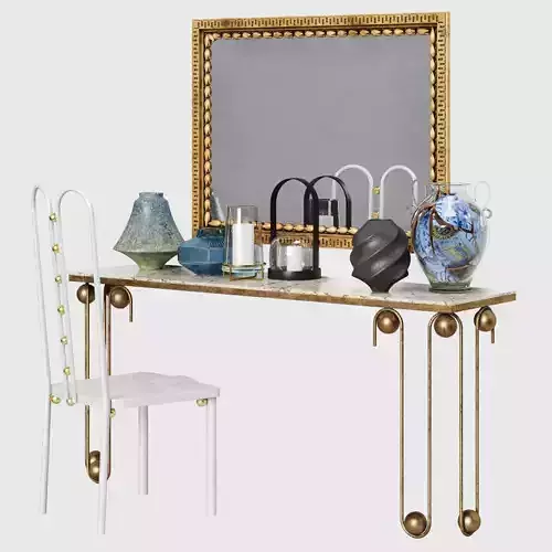 Console With Vases and Candleholders