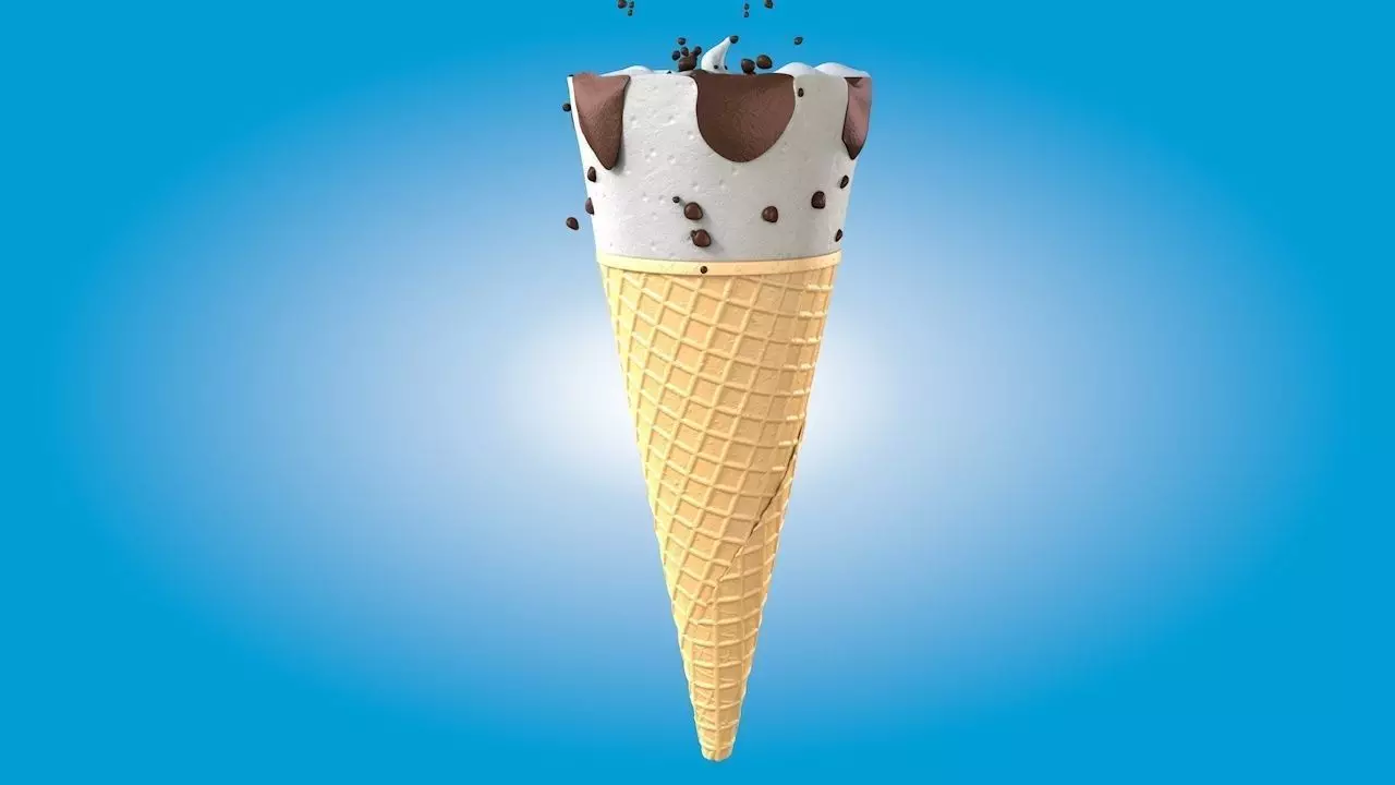 Ice Cream cone Low-poly 3D model_0