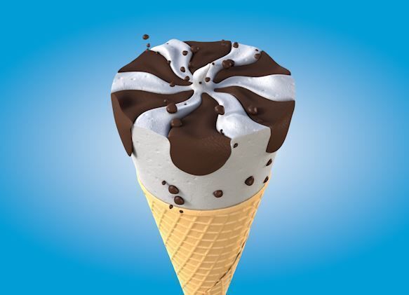 Ice Cream cone Low-poly 3D model_1