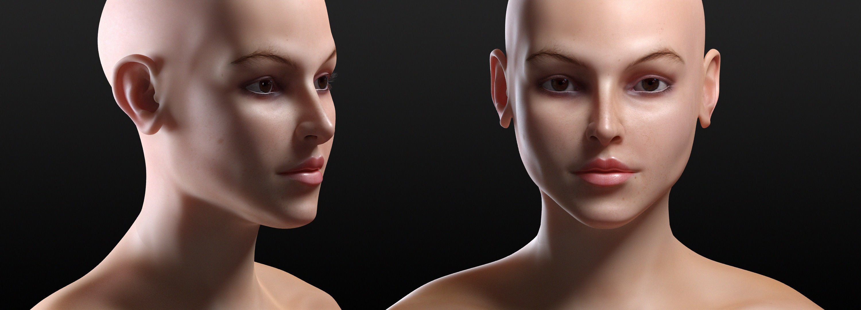 Realistic Female Character Low-poly 3D model_4