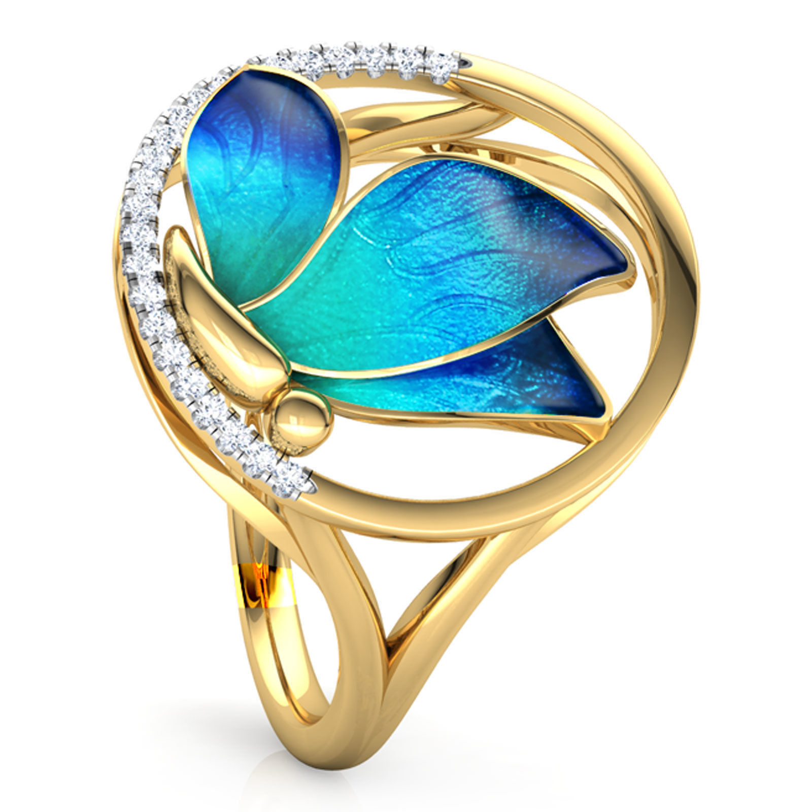 Butterfly Ring with Texture 3D print model_6
