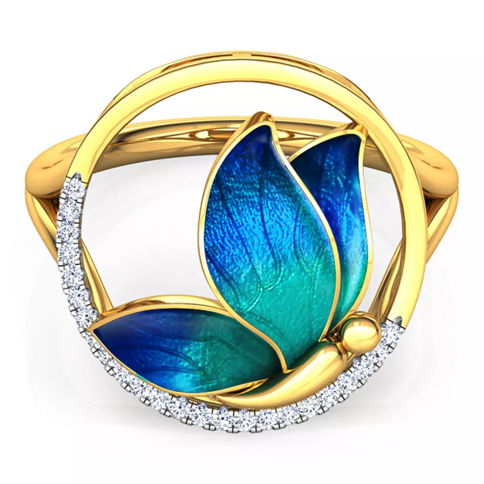 Butterfly Ring with Texture 3D print model_0