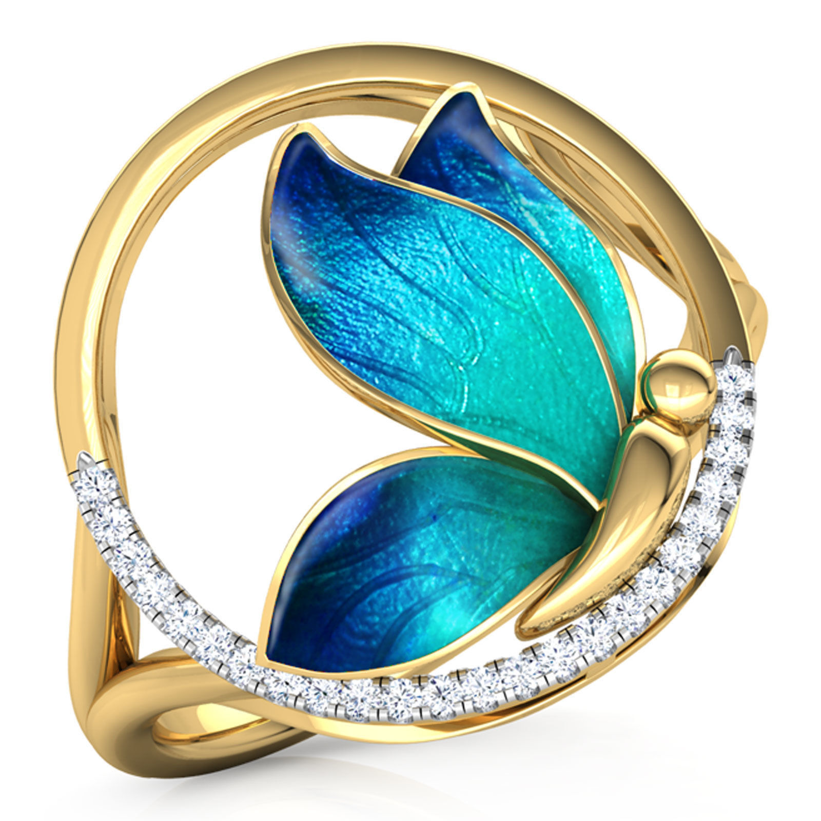 Butterfly Ring with Texture 3D print model_2