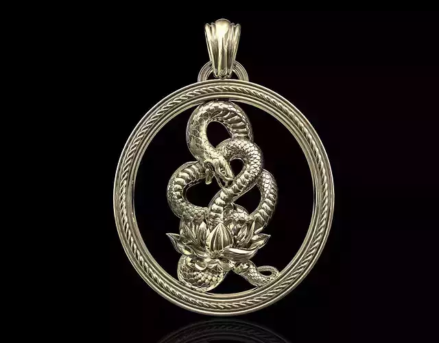 Snake with flower pendant