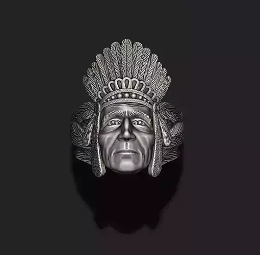 Native American Indian ring 3D print model