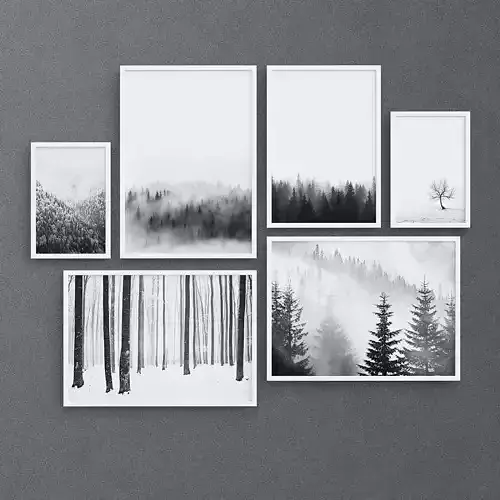 Black white set art 3D model